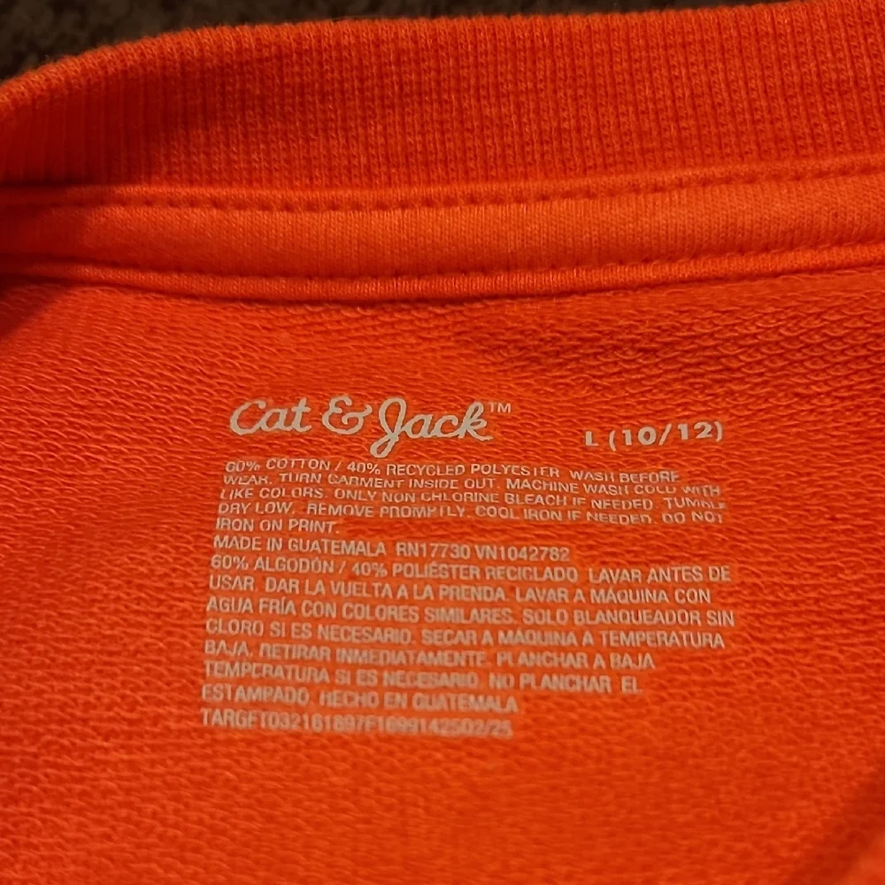 Cat & Jack Vibrant Orange Sweatshirt - Picture 2 of 3